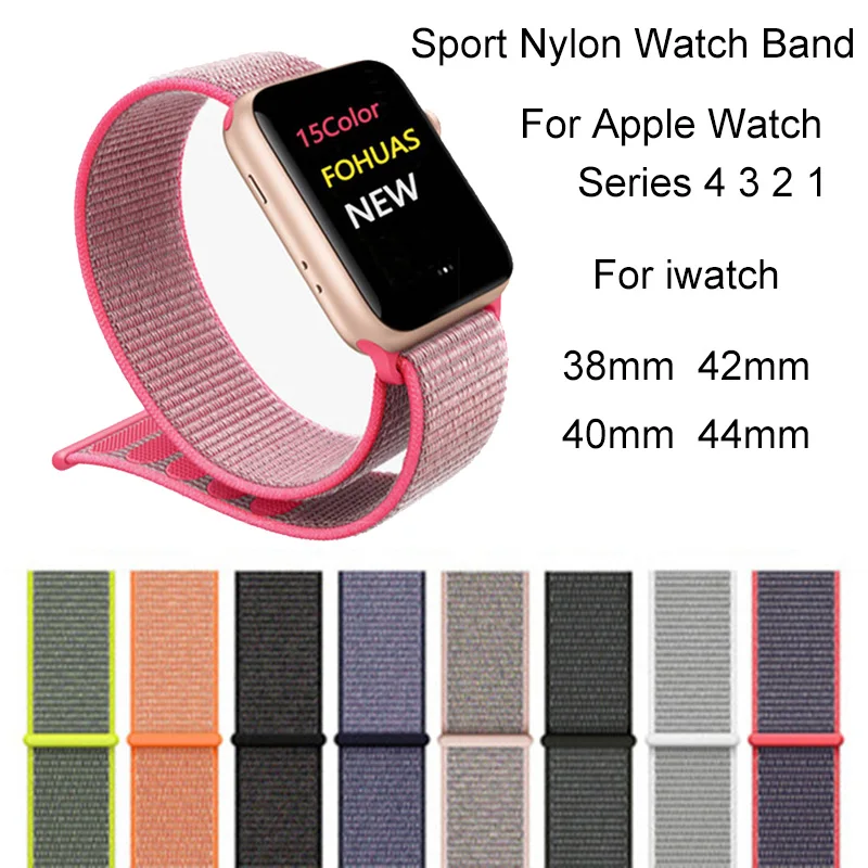 

Nylon Watch Band For Apple Watch 4 3 2 1 Bracelet Strap For iwatch 44mm 40mm 38mm 42mm Sport Breathable Watchband Accessories