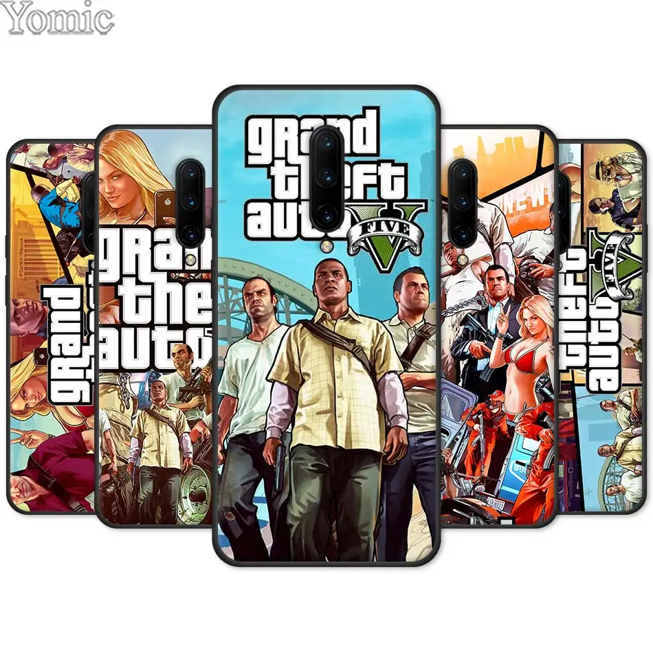 

Black Case for Oneplus 7 7 Pro 6 6T 5T Silicone Cover for Oneplus 7 7Pro Soft Phone Case Shell Grand Theft Auto GTA V