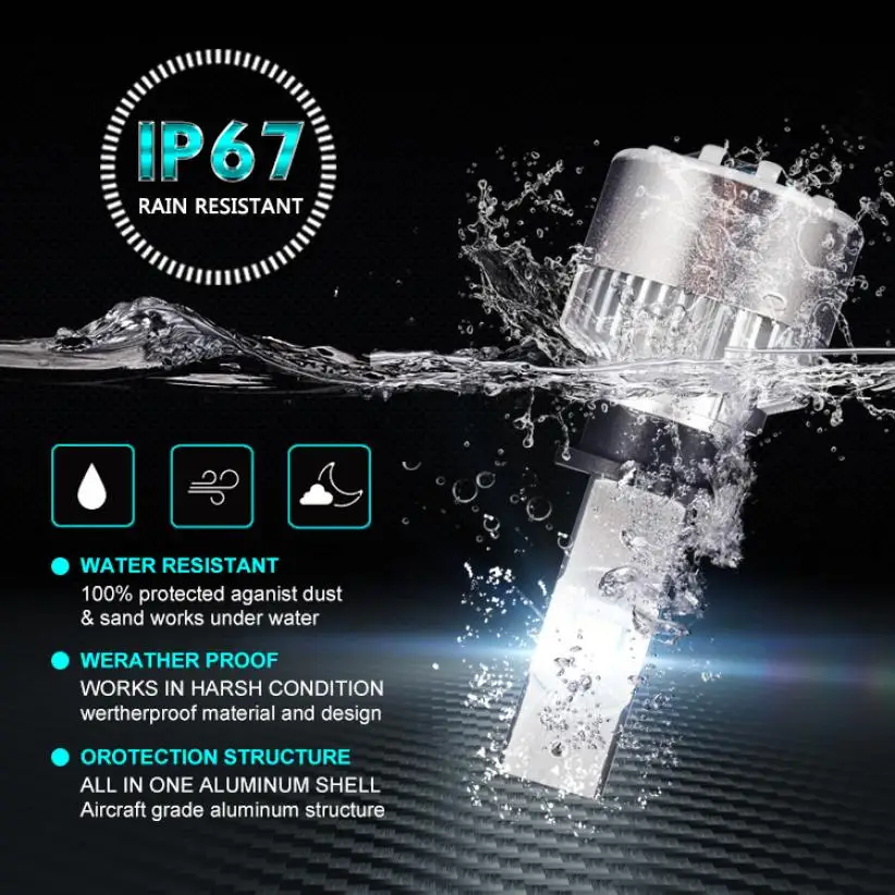 

2PC H3 7000LM 35W Front CSP LED Headlight Kit Bulb High Beam 6500K Lamp Bulbs GW Best cooling effect , Heat pipe Technology #7