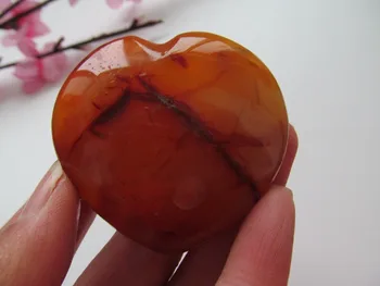 

67g Natural Heart Shaped Red Yellow Agate Crystal Specimens Healing Home Decorations Furnishing Articles Crafts collection