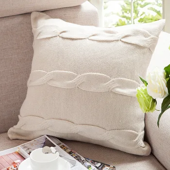 

Casual Style Acrylich Cushion Case 45x45cm Knitting Pillow Case Sofa Car Office Decoration Pillow Cover
