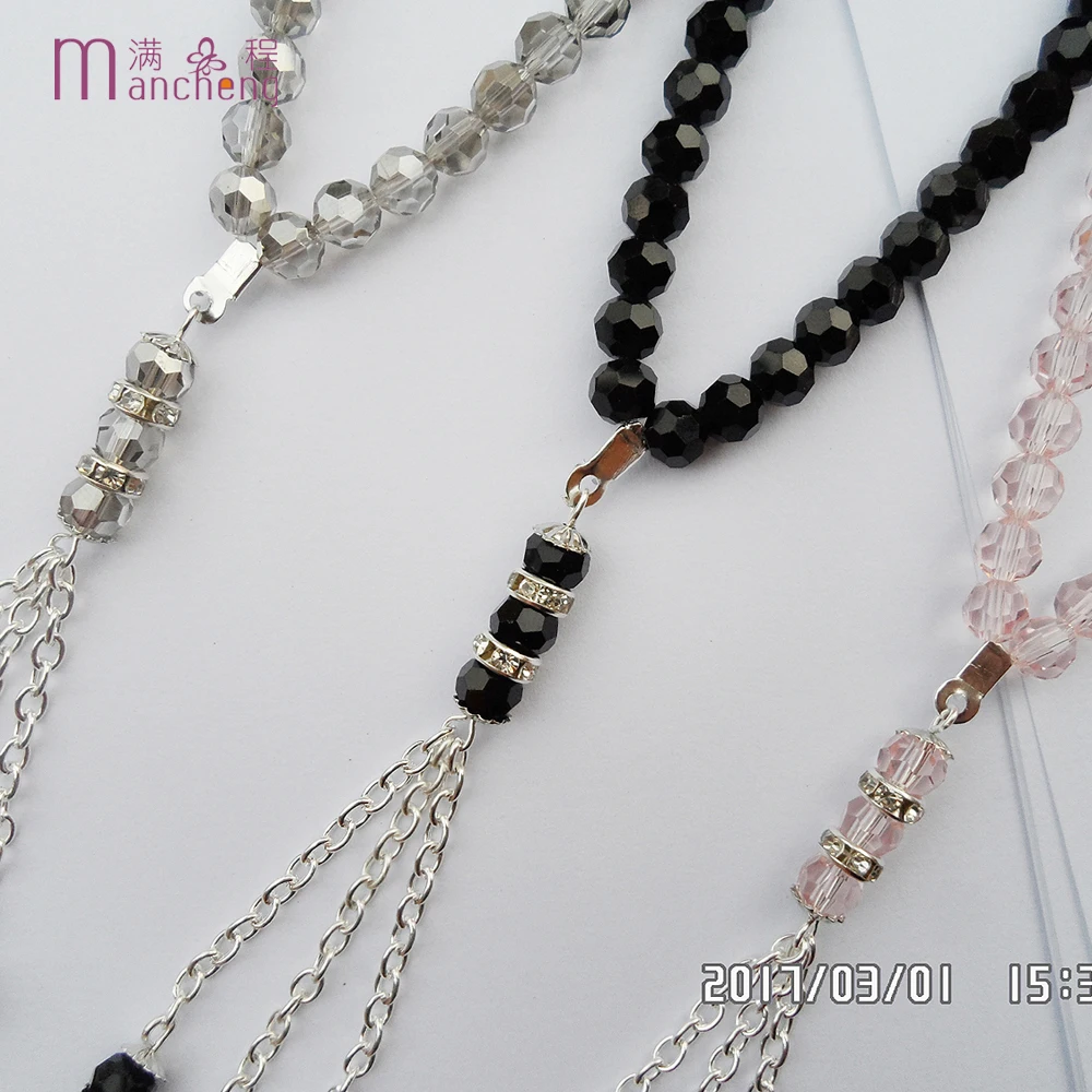 11Color 2 Rupee 33Beads Muslim Crystal Bracelets Women Men Tasbih Prayer Glass Beads Bracelet Islam bracelet jewelry