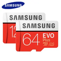 SAMSUNG Microsd карта 256G 128 GB 64 GB 32 GB 100 МБ/с. Class10 U3 U1 SDXC SDHC Класс EVO Plus Micro SD карты памяти TF флэш-карты