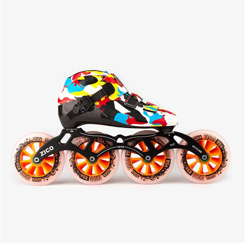 تستحق الشراء! قسط 6-طبقات ألياف الكربون العلوي التمهيد سرعة التزلج الأحذية المهنية مضمنة سرعة المنافسة سباق الزلاجات