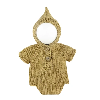 

Crochet newborn costume infant photography accessories baby hats pants set baby boy photo props newborn shoot Clothing