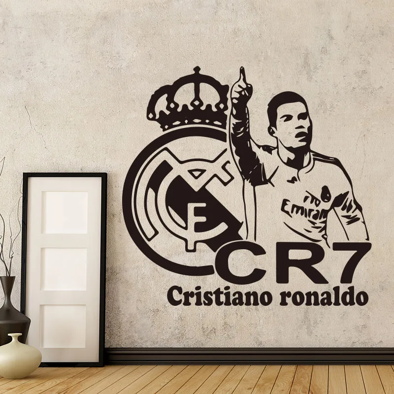 كرة القدم ستار CR7 رونالدو لكرة القدم ملصقات جدار غرفة الديكور الاكسسوارات للأطفال غرفة ديكور جدار الفن dekoration