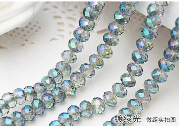 

5040 AAA Plated green Color Loose Crystal Glass Rondelle beads.2mm 3mm 4mm,6mm,8mm 10mm,12mm Free Shipping!