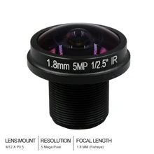 Объектив cctv 5MP 1,8 мм рыбий глаз M12 180 градусов широкий угол обзора F2.0 1/2. " для HD ip-камеры