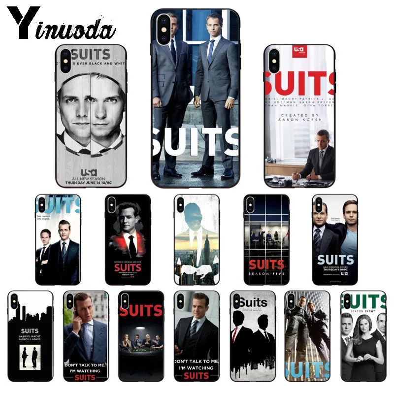 

Yinuoda SUITS TV series Black Soft TPU Phone Case Cover for iPhone 6S 6plus 7 7plus 8 8Plus X Xs MAX 5 5S XR