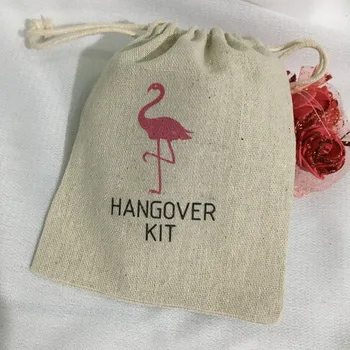 

custom Pink Flamingo wedding Hangover Kit favor gift Welcome Bags Bachelorette bridal shower Cactus party gift bag
