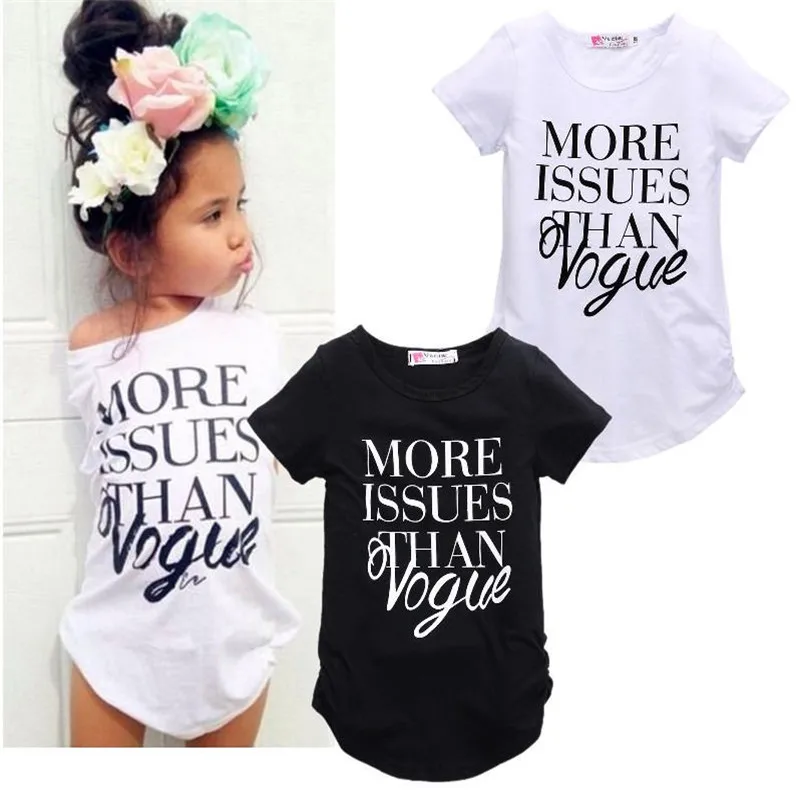 Модная дизайнерская одежда для девочек летняя рубашка с коротким рукавом и надписью простой дизайн красивые майки из хлопка для детей 2-7 Т