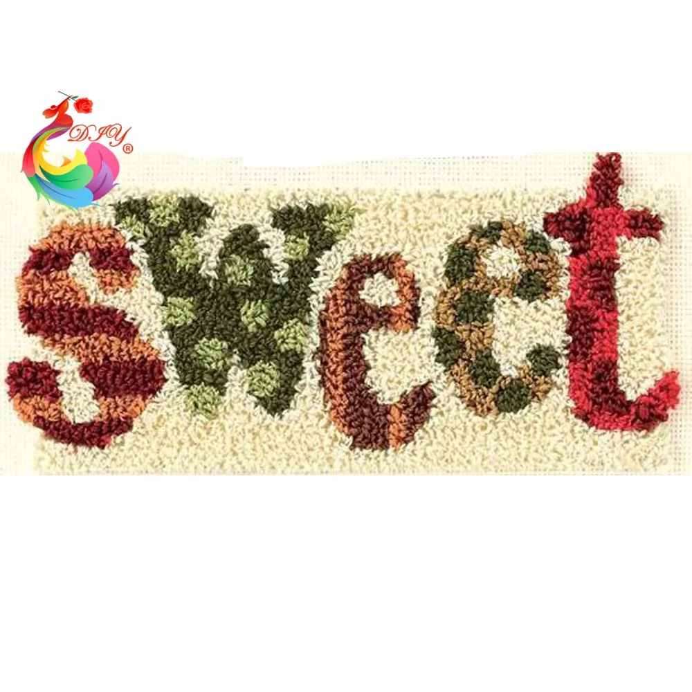 

Needlework Hot Latch Hook Rug Kits DIY Needlework Unfinished Crocheting Rug Yarn Cushion Mat Embroidery Carpet Free Shipping