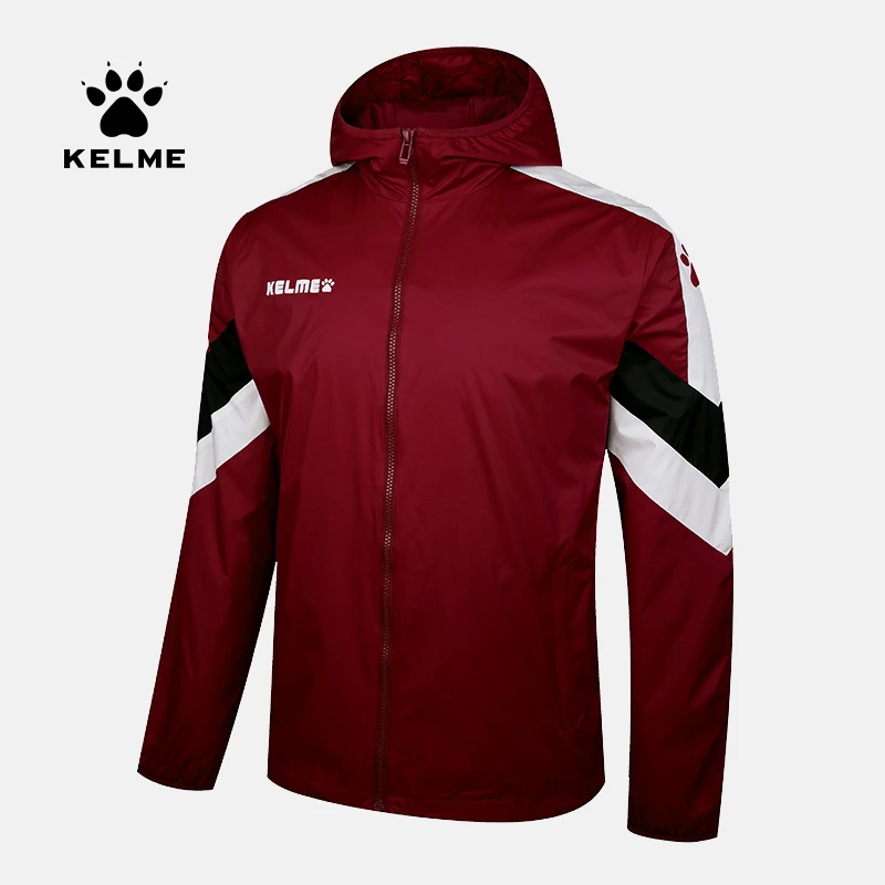 KELME cortavientos con capucha para hombre, chaqueta reflectante impermeable para entrenamiento, de secado rápido, para fútbol, para running| - AliExpress