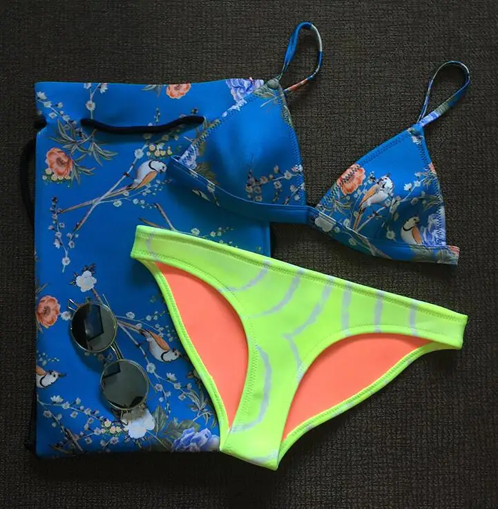 2018 87 23 color summer newest color handmade crochet bikini bandeau bow halter swimwear women Floral bottom swimsuit hot