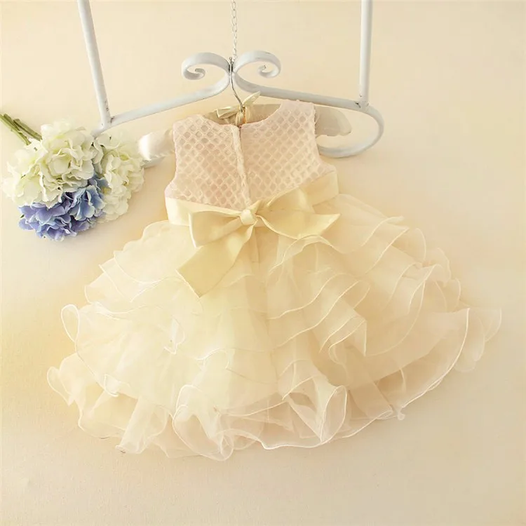 Лидер продаж, кружевное свадебное платье с цветочным узором для девочек нарядное платье для крещения для маленьких девочек, праздничное платье принцессы, платье для дня рождения для маленьких девочек 1 год