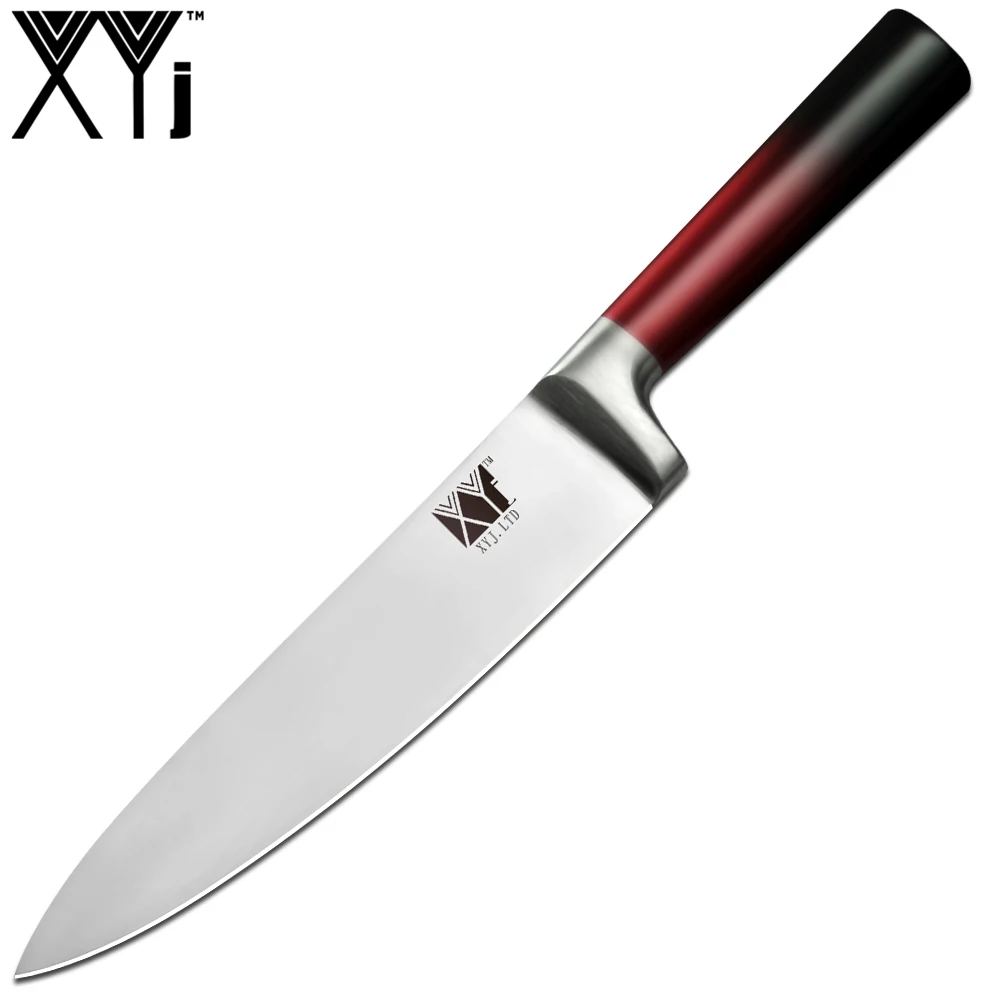 XYj набор кухонных ножей из нержавеющей стали, держатель для кухонных ножей, подставка, блок, точилка для ножей, многофункциональные ножницы, аксессуары - Цвет: 8 inch Chef