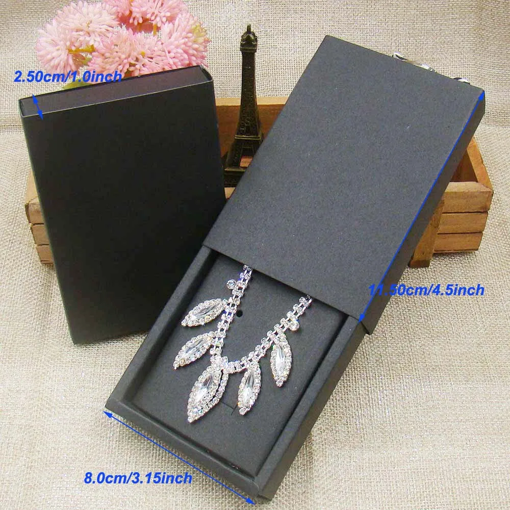 24 шт за лот 4 5*3 15*1 0 inch черный бумажная подарочная упаковка коробка ювелирные