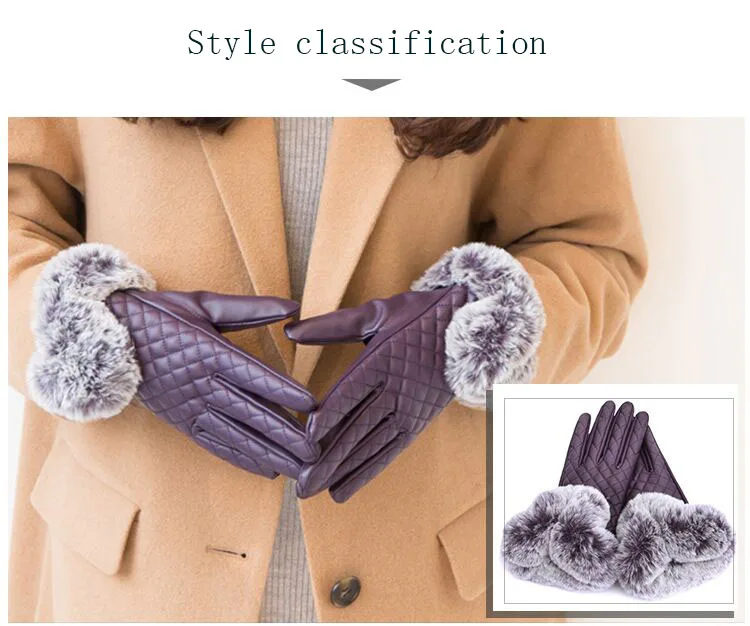 BING юаней Хао Сюань теплые перчатки из кашемира смартфона с помощью перчатки Модные новые зимние женские моделирование кожа Зимние перчатки