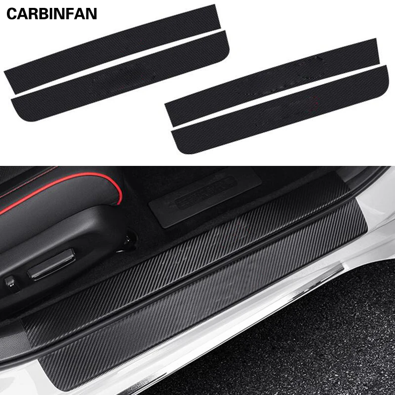 

Carbon fiber sticker car threshold bar welcome pedal Car accessories cover 4Pcs/set For 10th Honda Accord 2018