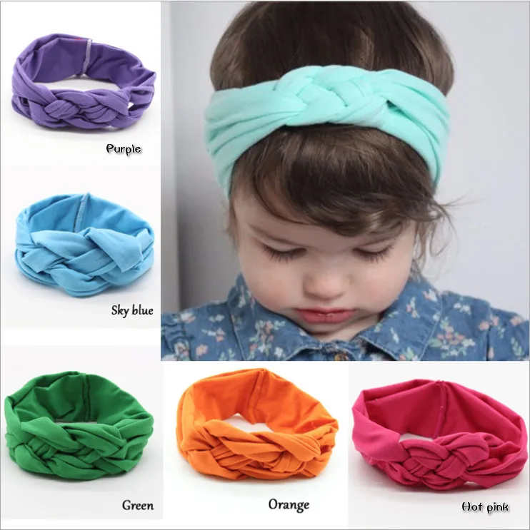 

Hot 10 Colors Baby Girl Kids Cute Knots Headscarf Supreme Headband Toddler Headscarf Headbands Hair Band Accessories Photo Props