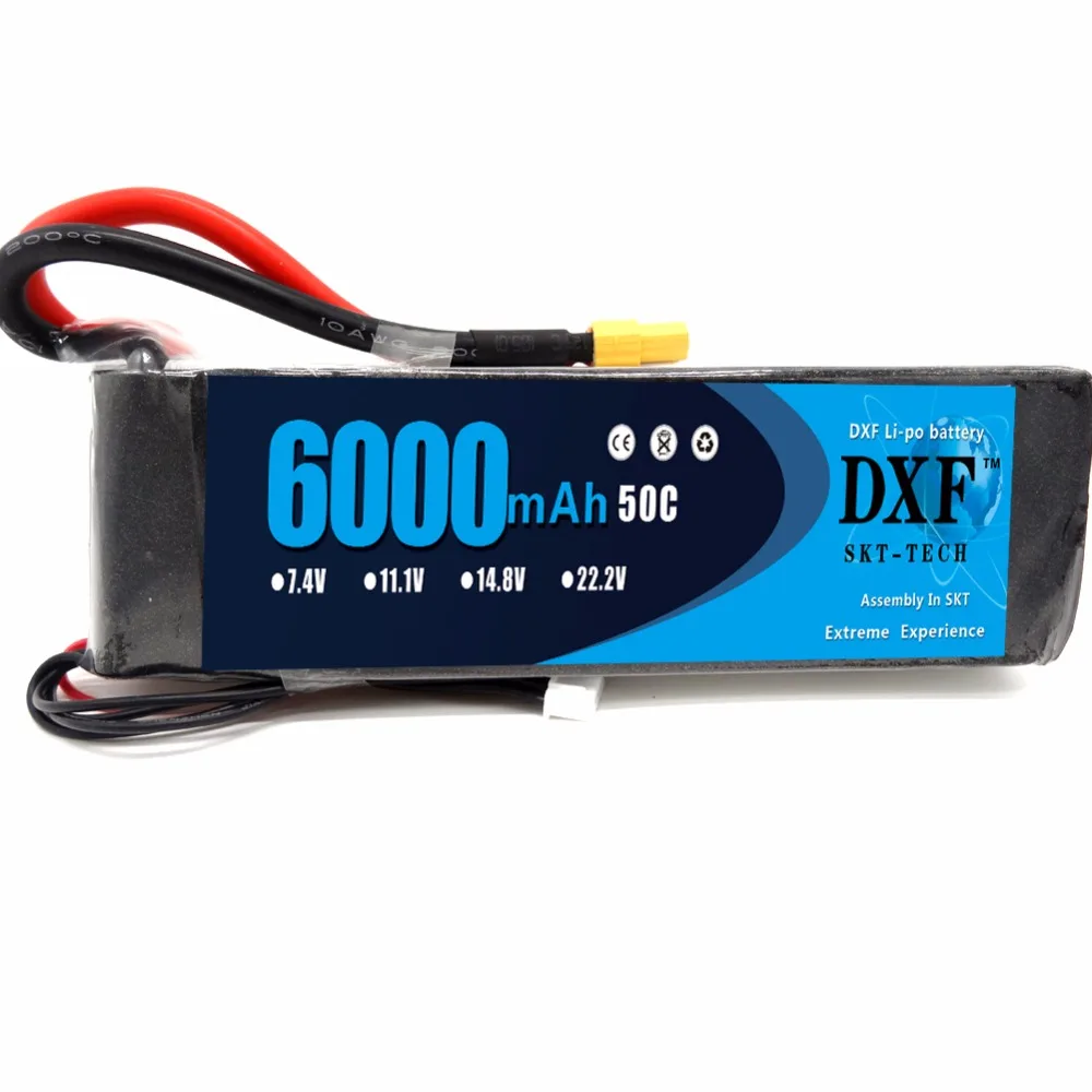 

DXF Lipo Battery 4S 14.8V 6000mah 50C Max 100C Hard Case AKKU Bateria For RC 1/8 Car Truck Drone Helicopter