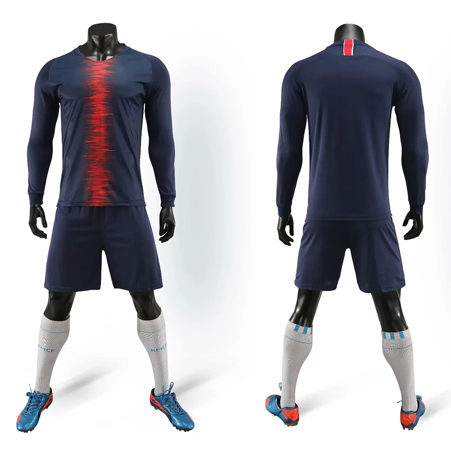 

Adult children's long-sleeved football jersey sports suit 100% polyester can be customized large size football jersey sportswear