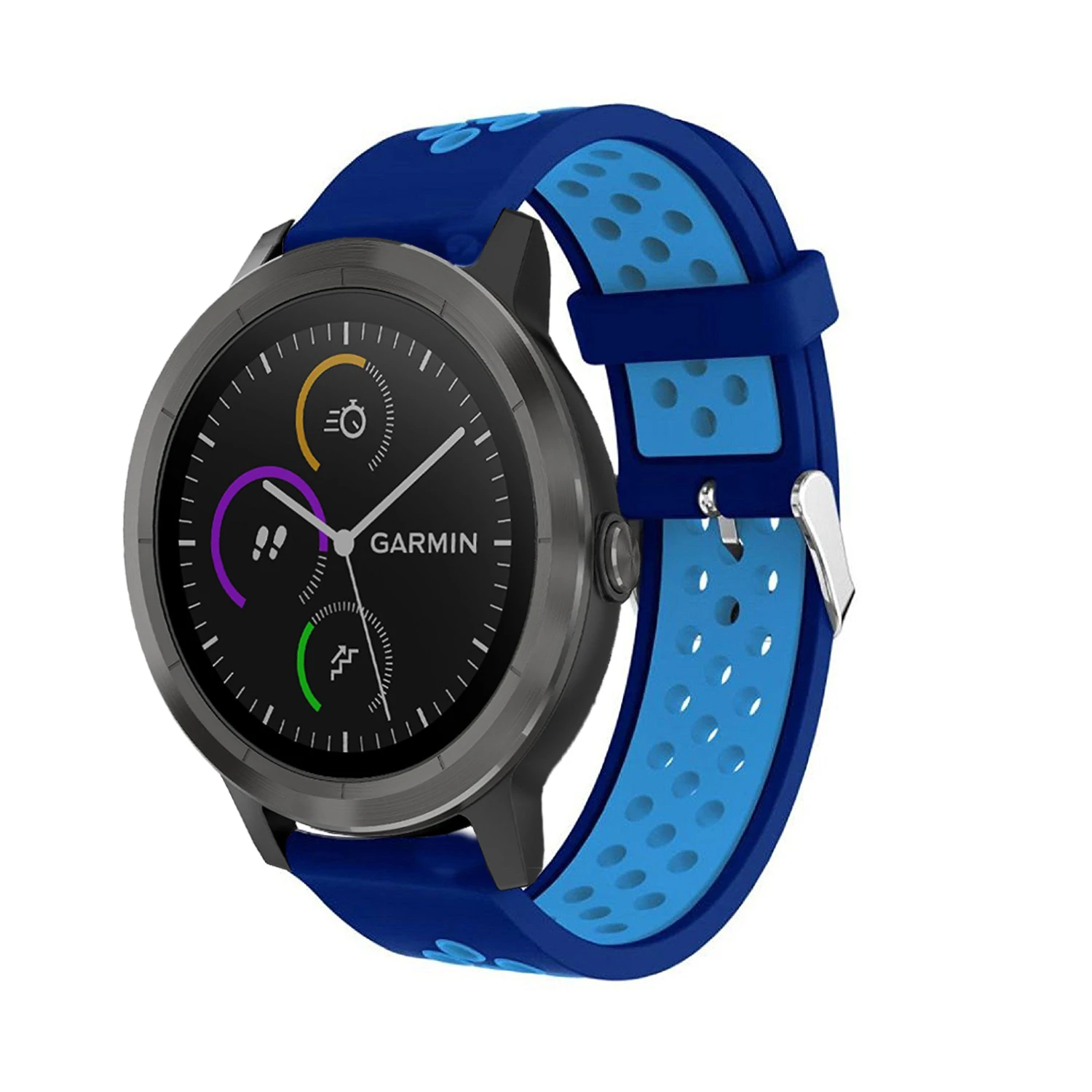 Цветной сменный спортивный силиконовый ремешок для Garmin Vivoactive 3, Смарт-часы, браслет, пряжка, запястье, ремешок 20 мм - Цвет ремешка: Синий