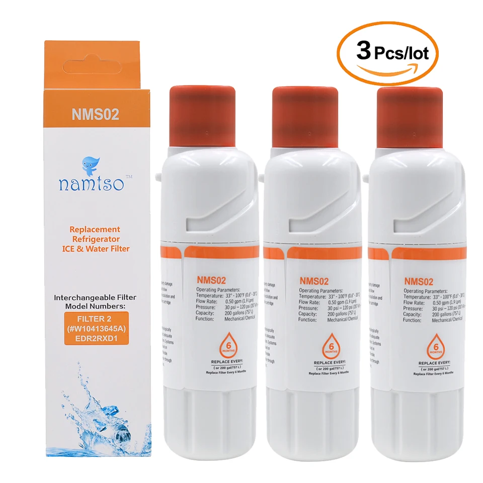 

NEW Water Purifier Filter Cartridge Namtso NMS02 Refrigerator Water Filter Replacement for Whirlpool Filter 2 EDR2RXD1 3 Pcs/lot