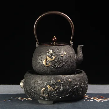 

Japanese handmade iron pot set uncoated boiling tea kettle iron teapot electric ceramic stove tea pot for brewing tea wholesale
