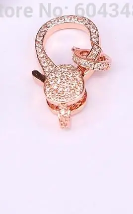 Rose Gold Color 10 шт. ZYZ180-9112 микро проложить CZ застежки компоненты ювелирных изделий проложить циркония застежка Омар ювелирных изделий 13*26 мм - Цвет: Rose Gold Color