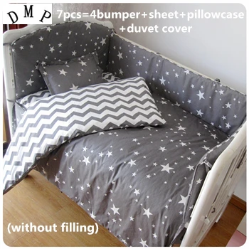 

Discount! 6/7pcs Baby Bedding Set 100% Cotton Cot Crib Bedding Baby Set ,120*60/120*70cm
