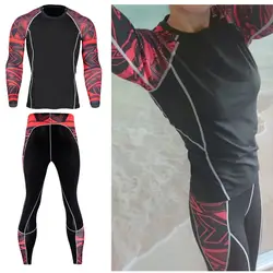 Спортивные костюмы для бега Training Compressed термобелье спортивные костюмы осенний спортивный костюм для бега Quick-быстросохнущие колготки