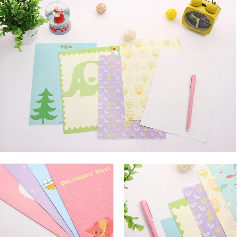  3pcs Envelop 6pcs Colorful Letter Paper Sets Kawaii Animals Big Size Envelopes Writing Paper Set We - 32961657059