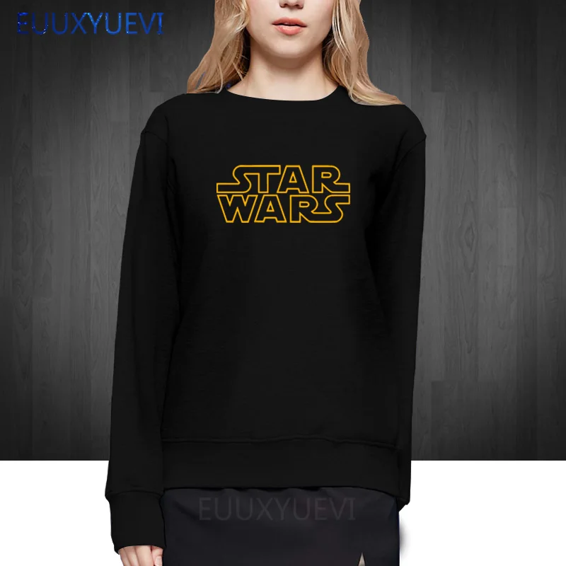 

EUUYUEVI STAR WARS 2018 women casual letter printed top quality full sleeve cotton woman girls pullovers sweatshirts hoodies