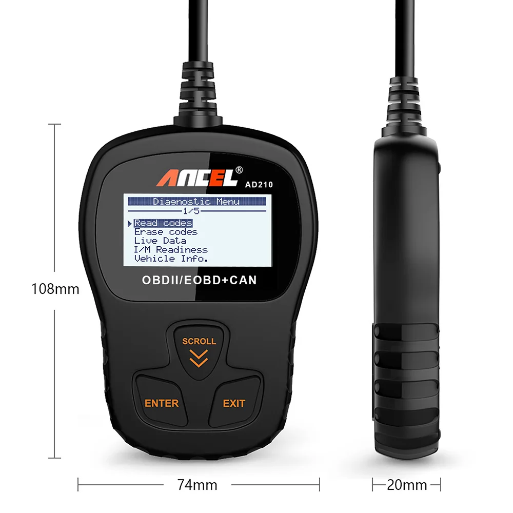 ANCEL AD210 OBD2 Автомобильный сканер OBD Код считыватель Erase ошибки нескольких языков автомобиля диагностический инструмент обновление бесплатно