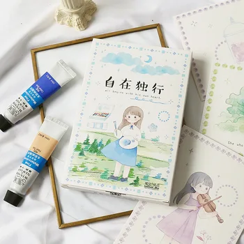 

30 Sheets/Set All Begins With Her Own Heart Postcard Birthday Letter Business Gift Card Message Card