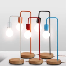 Светодиодный 5 Вт настольная лампа простой стол лампы E27 из древесины крепкой породы настольные лампы для свадебной вечеринки Спальня Гостиная детская лампа для чтения книг исследование освещения
