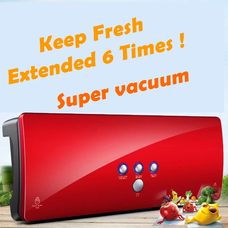 120W China Red Color Convenient Food Sealing Machine Vacuum Sealer Film