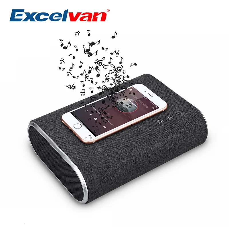 

Excelvan F176 Smart Wireless Charger Bluetooth Speaker Stereo Music Player Portable Travel Quick Charging Adapter