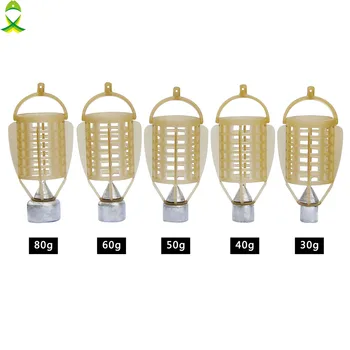 

JSM 3 pcs/lot carp Fishing Feeder Tool Accessories Bait Cage 30g-80g with lead sinker for ice fishing tackle