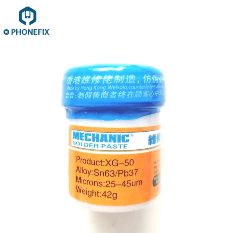 

PHONEFIX Original MECHANIC High Quality Solder Paste XG-50 Sn63/Pb37 For Mobile Phone Motherboard Soldering Repair