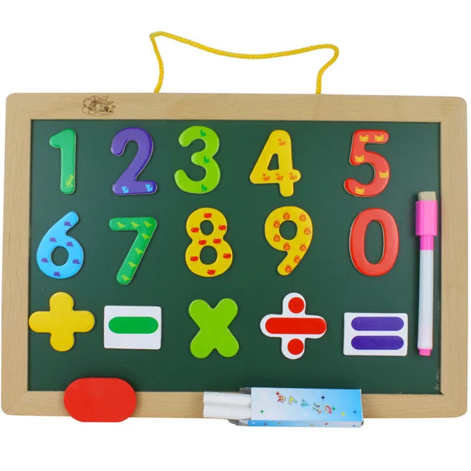 2017 Wall mounted magnetic double use drawing board wooden font b toys b font double sided