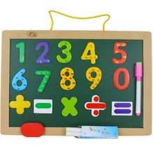2017 Wall mounted magnetic double use drawing board wooden font b toys b font double sided