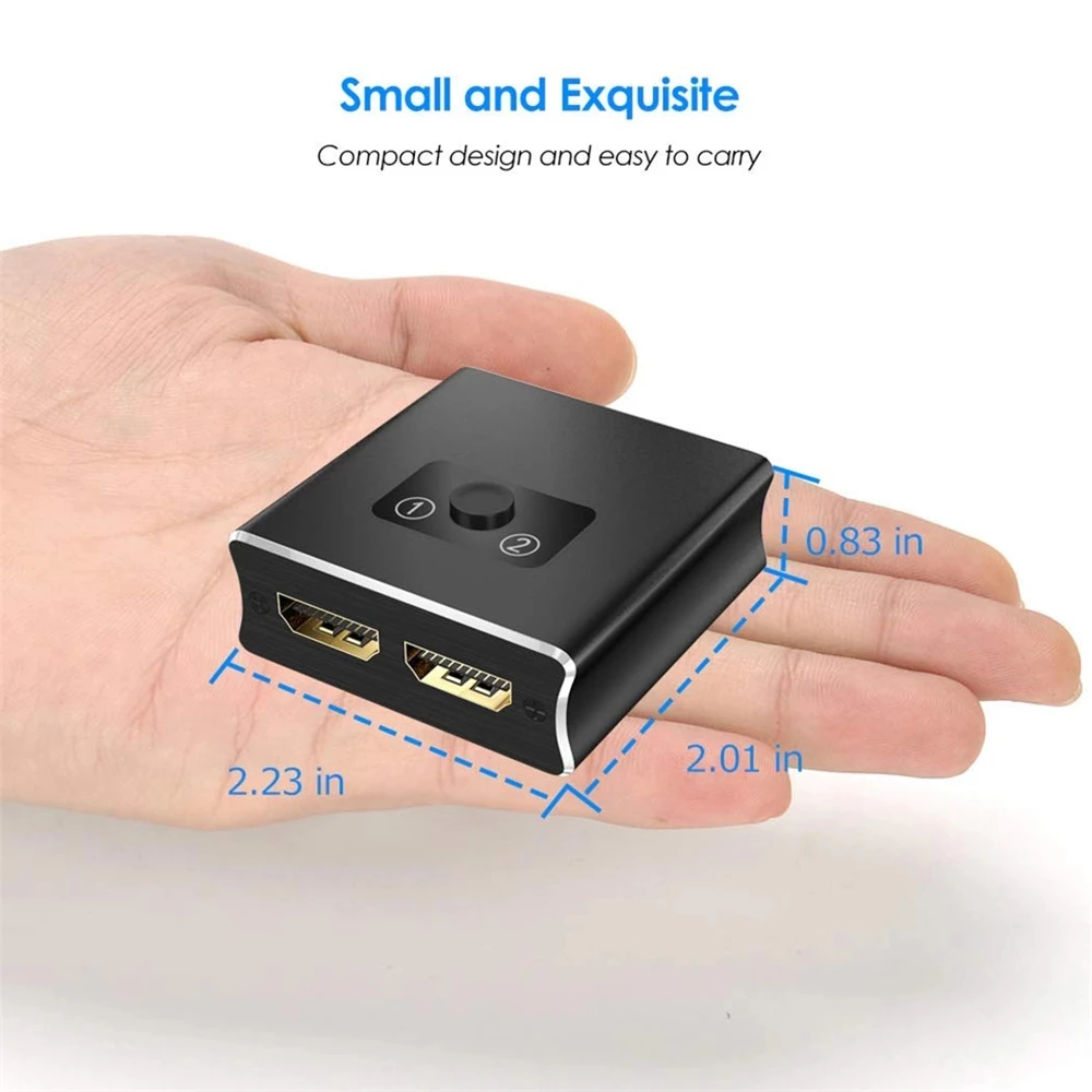 1x2 HDMI двунаправленный коммутатор 1 вход 2 выход Поддержка 0 HDCP UHD 4K 2x1 переключатель
