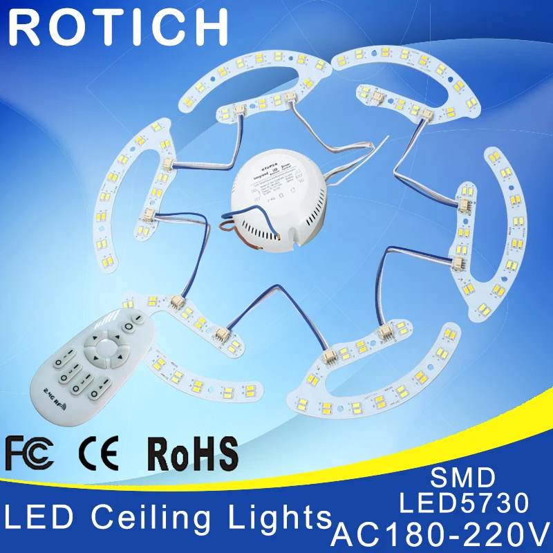 

NEW 8w 16w 24w 32w 2.4g rf remote control led ceiling light Lamp plate 5730smd circular panel color temperature is adjustable