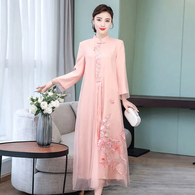 2019 verano vestido chino chica vestido de dama de honor vestidos de fiesta boda mejorado las mujeres qipao cheongsam elegante baile de graduación vestidos - 1