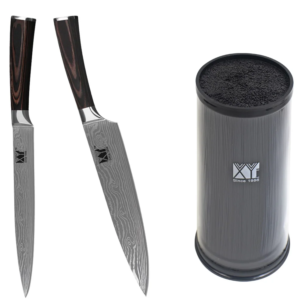 XYJ Brand Kitchen Knife Holder+ 8 Inch Slicing Chef Kitchen Knives