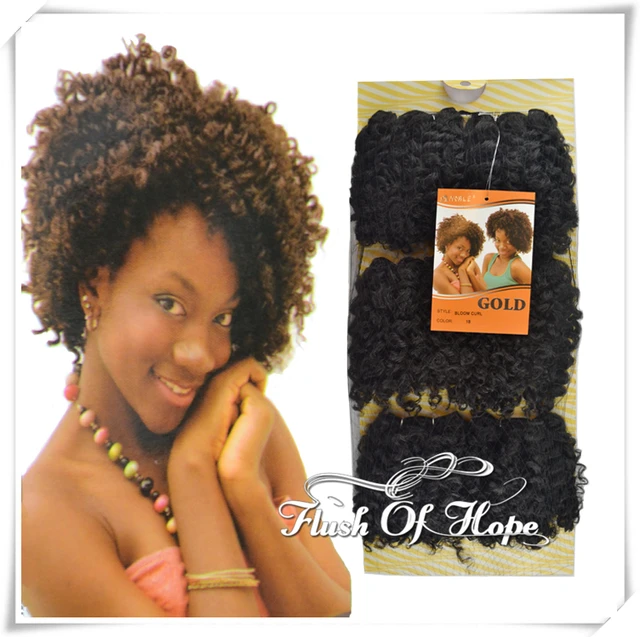 One Pack for Full Style Noble Gold Bloom Curl Synthetic Hair Extensions