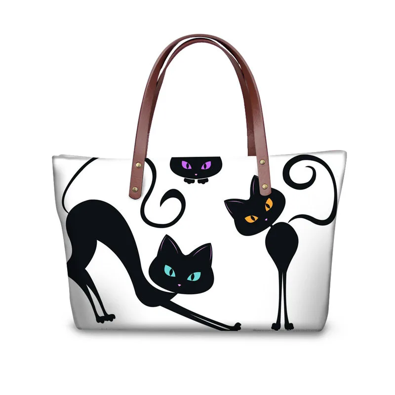 

Cat Printing Women Handbags High Quality Totes Cross-body Bag for Ladies Large Capacity Shopping Bags Bolsa Feminina