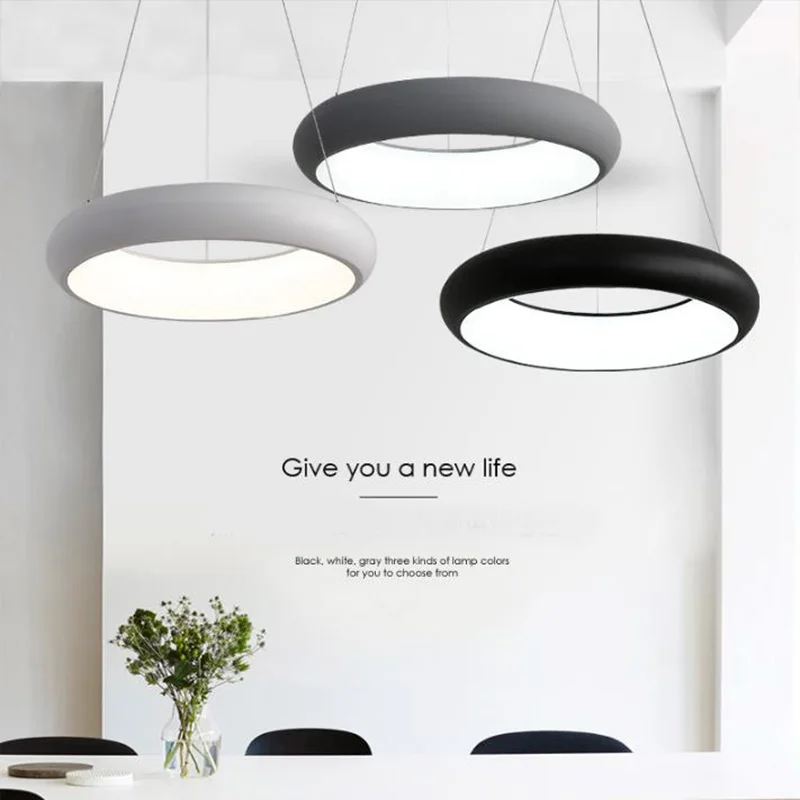 Art-Deco creative Pendant Lights Post-Modern iron cord pendant lamps Tyre shape LED restaurant RGB color changing Light | Освещение